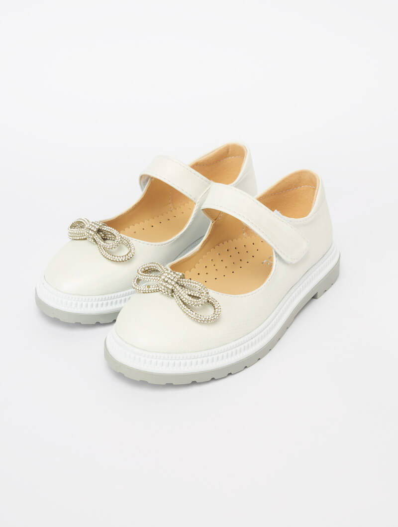 Ballerines avec nœud en strass